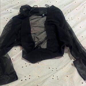 Le Chateau Black Sheer Mesh Bolero shrug